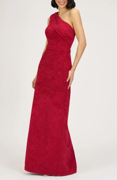 Js Collections Briella One-shoulder Column Gown In Red