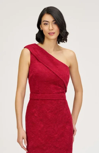 Js Collections Briella One-shoulder Column Gown In Red