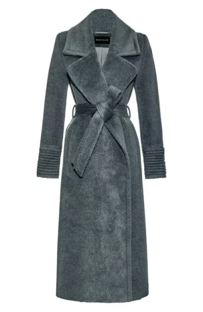 Sentaler Bouclé Wool & Alpaca Blend Wrap Coat In Black