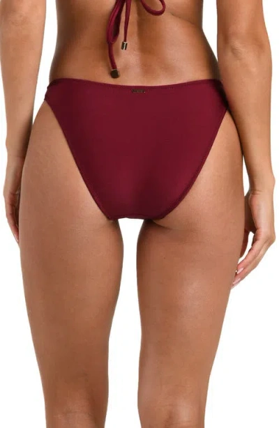 L'agence Jean Shimmer Scoop Front Bikini Bottom In Burgundy