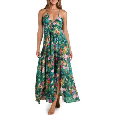 L'agence Geneva Crepe Cover-up Maxi Sundress In Multi