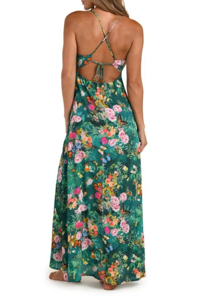L'agence Geneva Crepe Cover-up Maxi Sundress In Multi