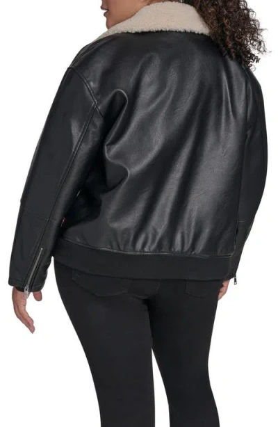 Levi's Plus Size Long Sleeves Bomber Jacket In Black
