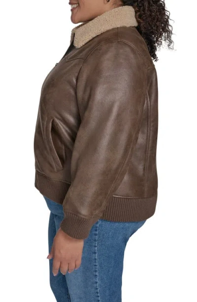 Levi's Plus Size Long Sleeves Western Bomber Jacket In Brown