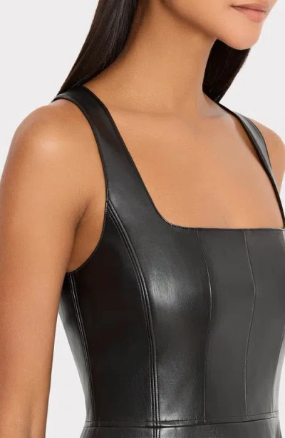 Milly Vegan Leather Mini Dress In Black