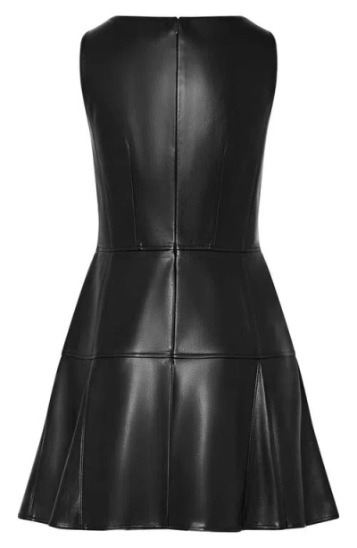 Milly Vegan Leather Mini Dress In Black