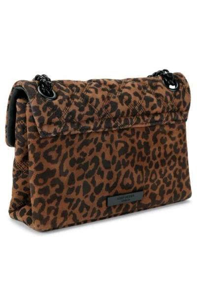 Kurt Geiger Womens Dk.brn Com Mini Kensington Kurt Leopard Suede Cross-body Bag In Brown