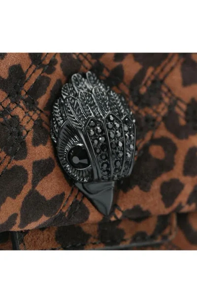 Kurt Geiger Womens Dk.brn Com Mini Kensington Kurt Leopard Suede Cross-body Bag In Brown