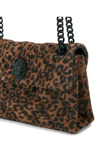 Kurt Geiger Womens Dk.brn Com Mini Kensington Kurt Leopard Suede Cross-body Bag In Brown