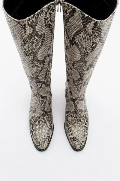 Prologue Shoes Elly Pattern Block Heel Boot In Multi