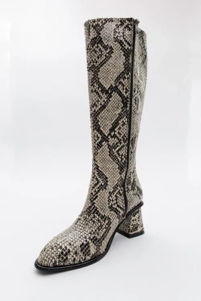Prologue Shoes Elly Pattern Block Heel Boot In Multi