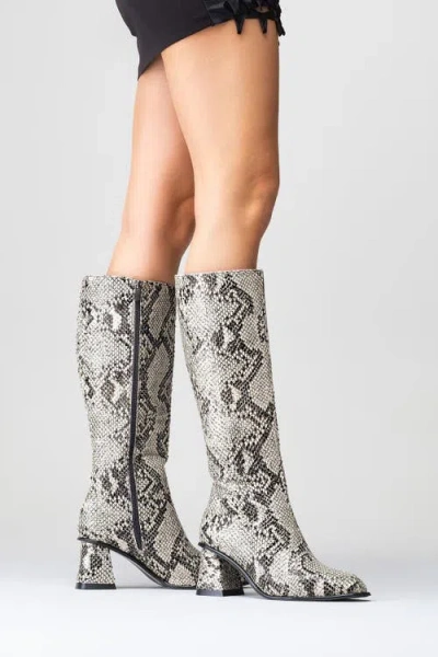 Prologue Shoes Elly Pattern Block Heel Boot In Multi