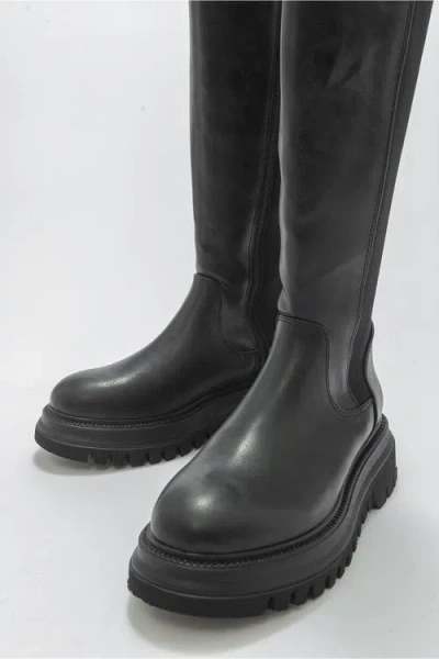 Prologue Shoes Paul Stretch Knee High Boot In Black