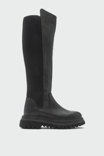 Prologue Shoes Paul Stretch Knee High Boot In Black
