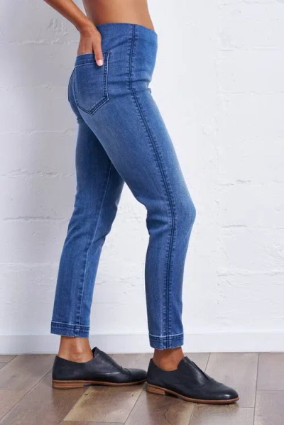 Franne Golde Slim Stretch Pull-on Ankle Jean In Blue