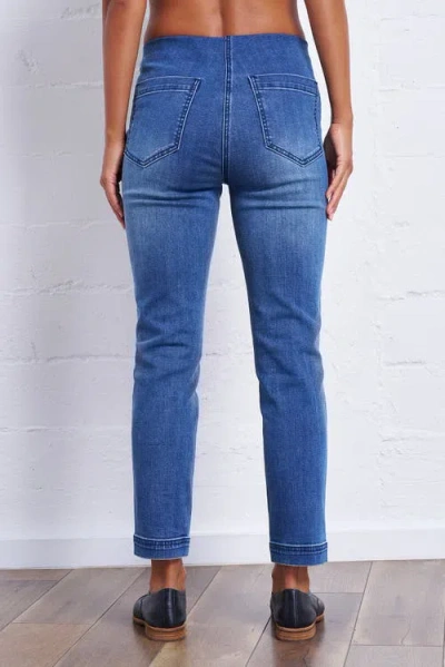 Franne Golde Slim Stretch Pull-on Ankle Jean In Blue
