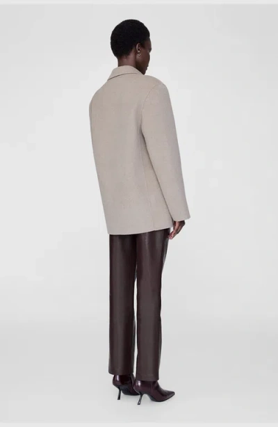 Anine Bing Single-breasted Long-sleeve Blazer In Gray