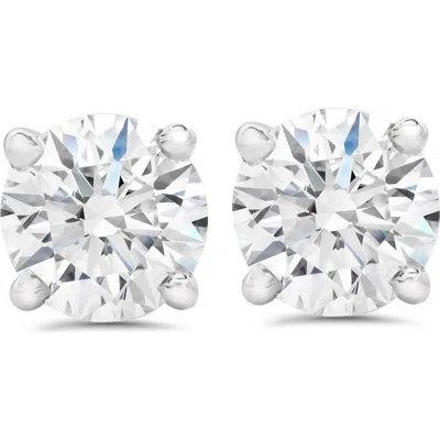 Bliss Diamond Certified 2.00ct Tw Diamond Studs Screw Back 14k Gold Lab Grown In Silver