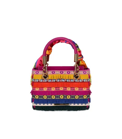 Kurt Geiger Square Mini Kensington Embellished Top Handle Bag In Multi