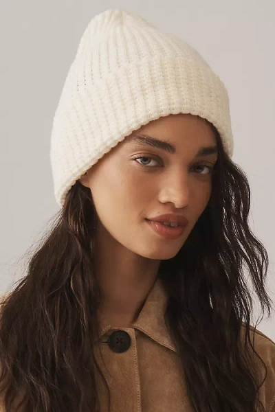 Daily Practice Waffle-knit Beanie In White