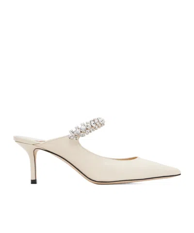 Jimmy Choo Pointed-toe Mule With Mid-height Stiletto Heel In White
