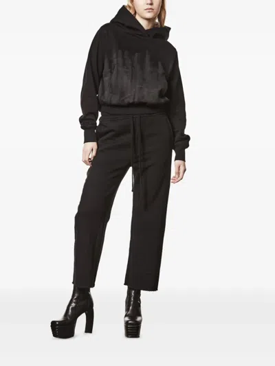 Thom Krom Side-stripe Raw-edge Track Pants In Black