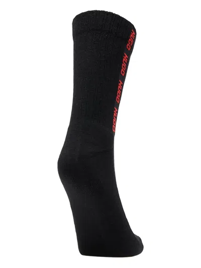 Hugo Boss Rib-tape Socks (pack Of Three) In Black