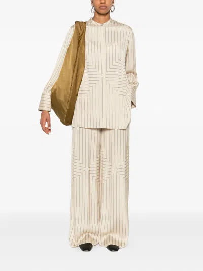 Joseph Striped-geometric Shirt In Neutral