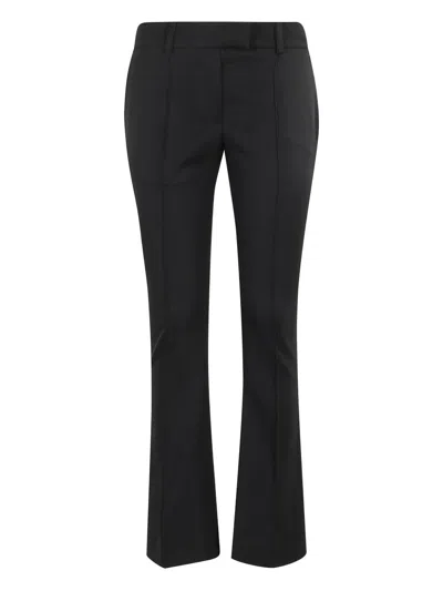 Attico Tailored Black Wool Pants With Concealed Closure In Black