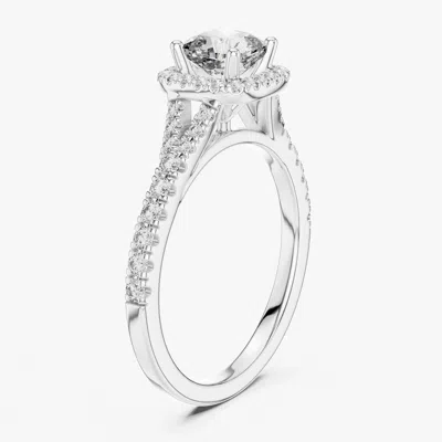 Pre-owned The Diamond Edit 1.00 Ct Round 18k White Gold Lab Grown Diamond Ring Size 53