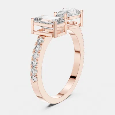 Pre-owned The Diamond Edit 3.00 Cts Multi-shape 18k Rose Gold Lab Grown Diamond Ring Size 53