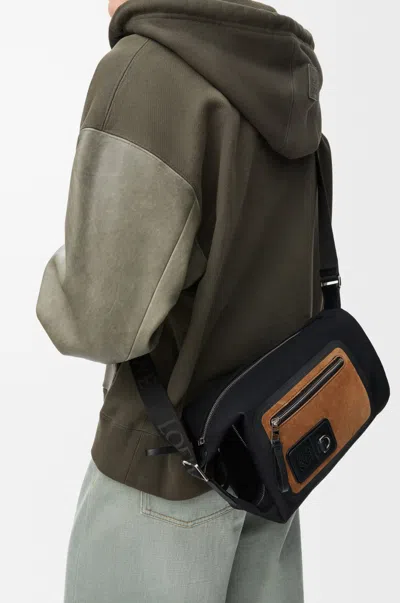 Loewe Small Flex Loop Bucket In Canvas And Suede In Multi