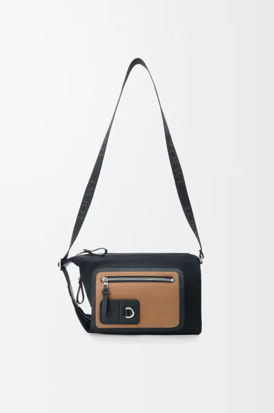 Loewe Small Flex Loop Bucket In Canvas And Suede In Multi