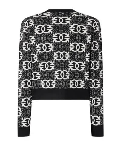 Pinko Cardigan À Logo Love Birds In Black