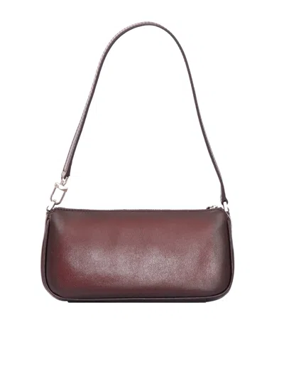 Michael Kors Rectangular Burgundy Leather Shoulder Bag In Black
