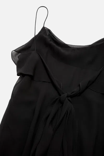 Acne Studios Draped Asymmetric Minidress In Black