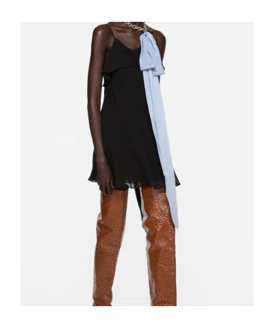 Acne Studios Draped Asymmetric Minidress In Black
