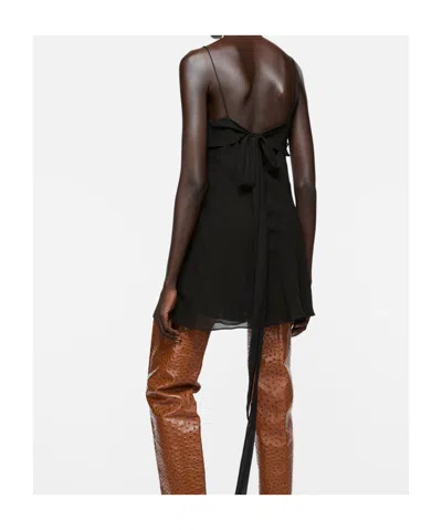 Acne Studios Draped Asymmetric Minidress In Black