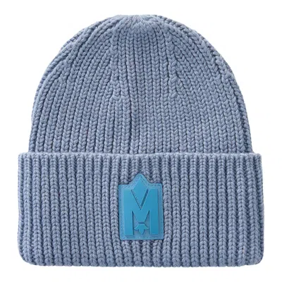Mackage Jude Colorblock Wool Blend Rib Beanie In Blue