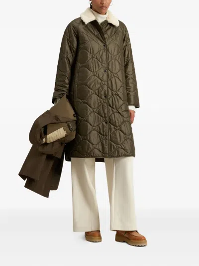 Woolrich Gefütterter Mantel Mit Faux Fur In Green