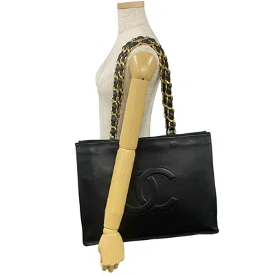 Pre-owned Chanel Black Leather Tote Bag ()