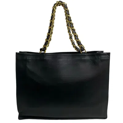 Pre-owned Chanel Black Leather Tote Bag ()