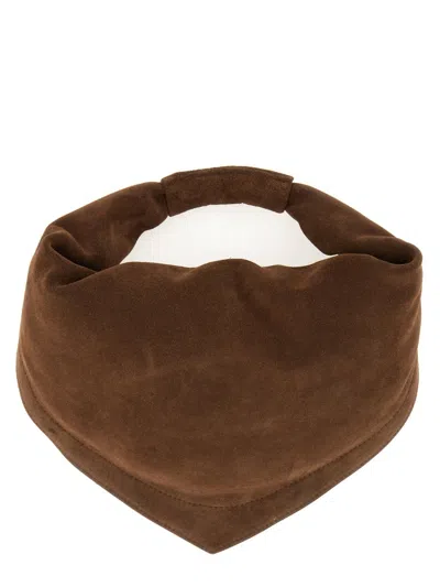 Federico Cina Torttelino Suede Tote Bag In Brown