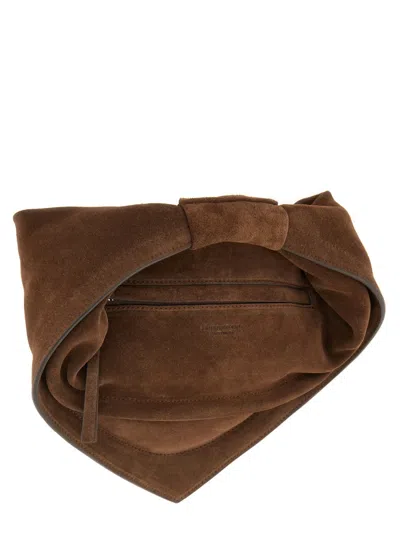 Federico Cina Torttelino Suede Tote Bag In Brown