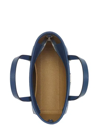Mcm Toni Mini Visetos Shopper Top-handle Bag In Blue