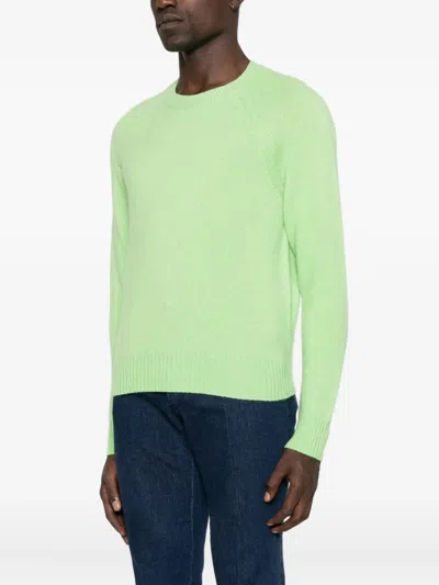 Tom Ford Cashmere Crew Neck Sweater Long Sleeves In Green