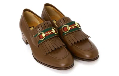 Gucci (wmns)  With Web And Interlocking G Loafer 'brown' In Orange