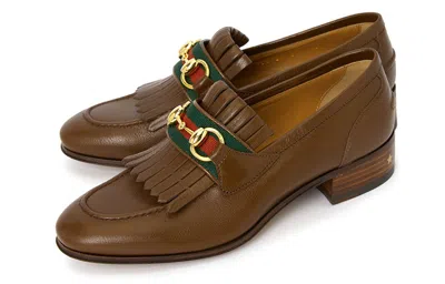 Gucci (wmns)  With Web And Interlocking G Loafer 'brown' In Orange