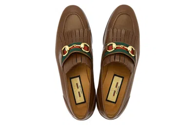 Gucci (wmns)  With Web And Interlocking G Loafer 'brown' In Orange