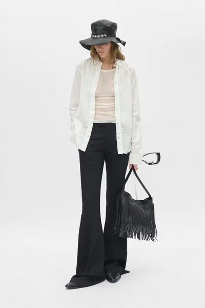 Ann Demeulemeester Mara Wrinkled Cropped Tank Top In White